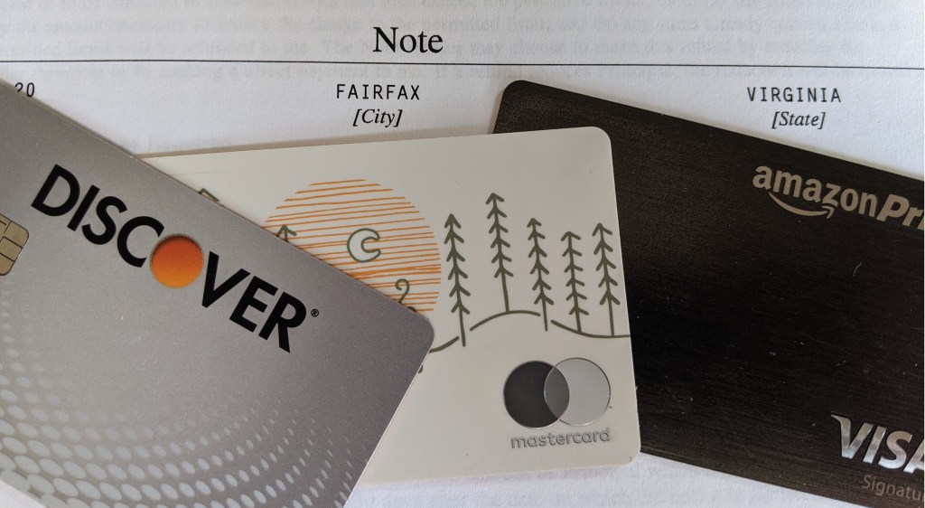 Loan note and three credit cards