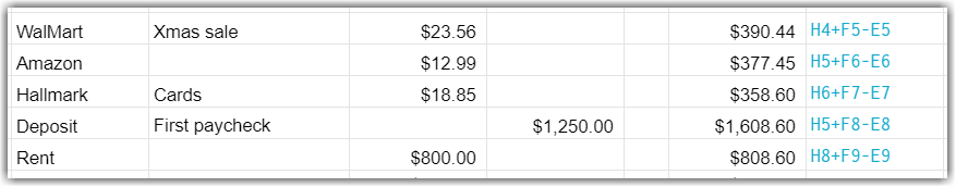 Google sheet showing the correct formula