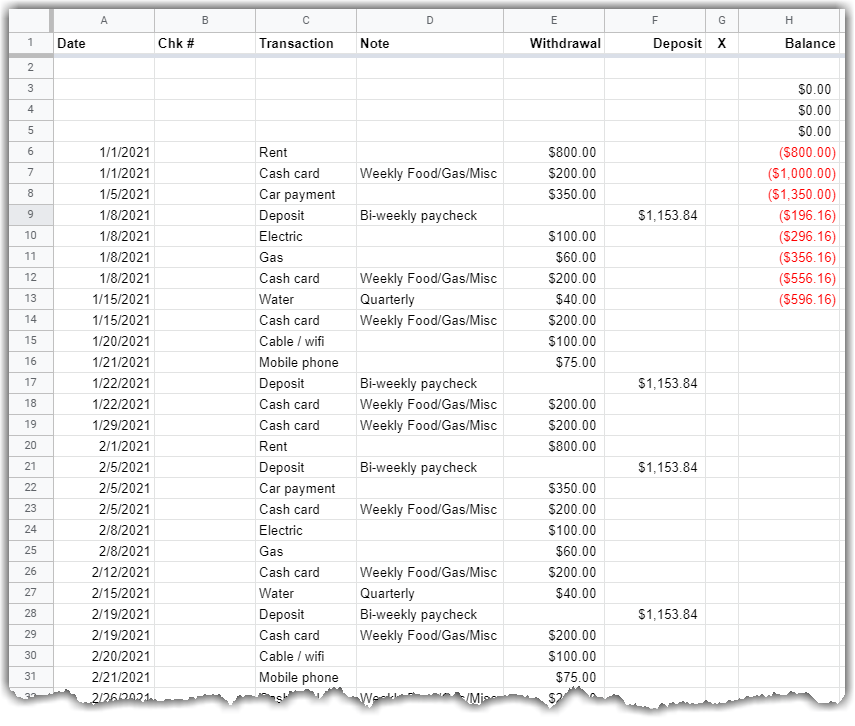 Google Sheet with multiple months copied